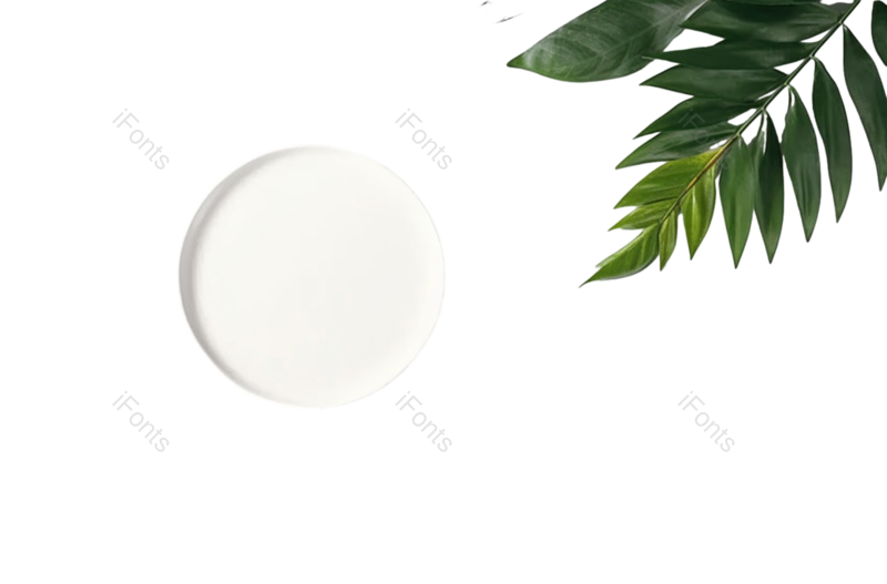 叶子图片,清新元素,白色PNG,盘子免抠素材